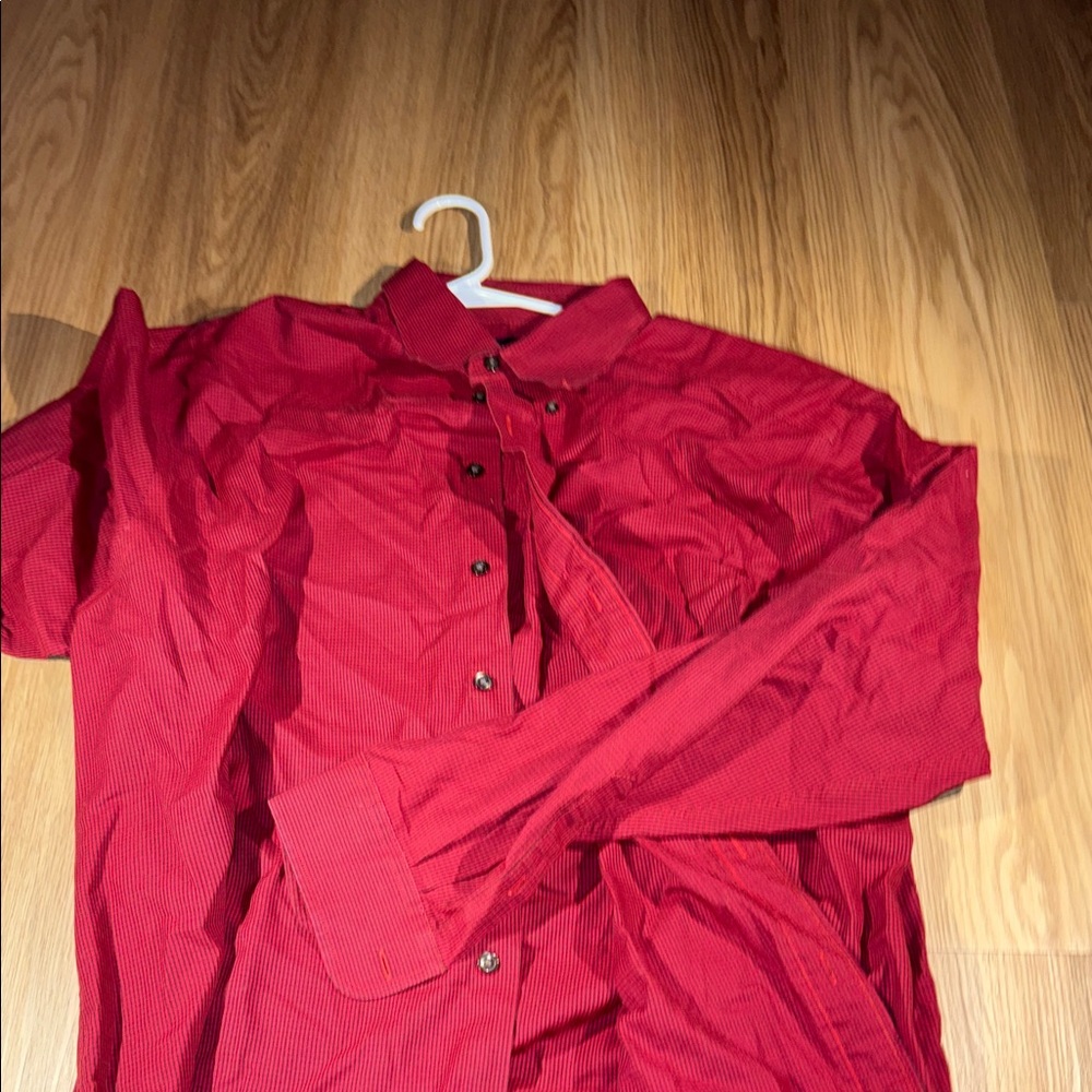 Roundtree & Yorke Red Casual Button Down Shirt